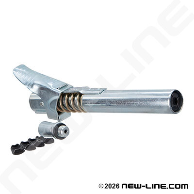 LockNLube HD Premium 4-Jaw Grease Quick Coupler Extra Long