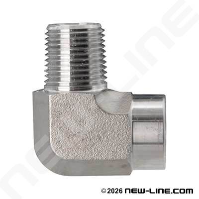 Stainless Steel Male NPT x Female NPT 90°