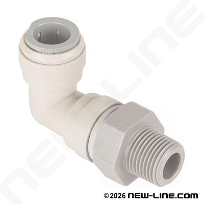 John Guest Polypro Tube x Male Thread Push-In Elbow 90° Swiv