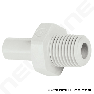 John Guest Polypro Stem x Male Thread Swivel Adapter
