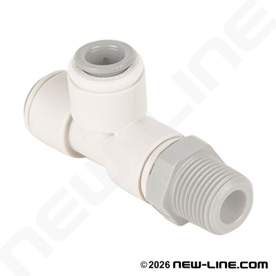 John Guest Polypro Tube x Male Thread Run Tee Swivel