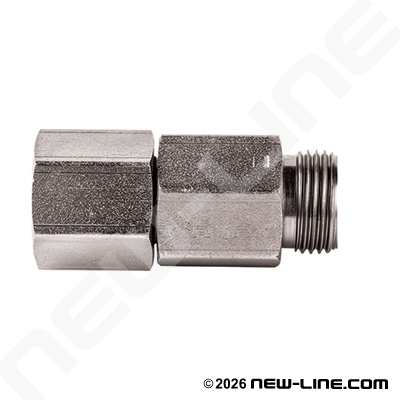 Female NPT Stem x Male ORFS Straight Live Swivel