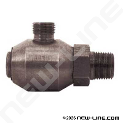 Male NPT Stem x Male ORSF 90° Live Swivel