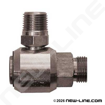 Male ORFS Stem x Male NPT 90° Live Swivel