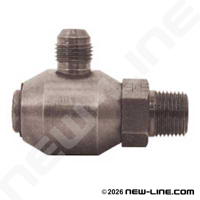 Male JIC Barrel x Male NPT 90° Live Swivel