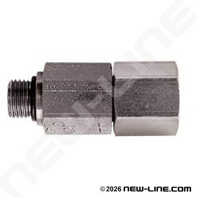 Male ORB Stem x Female NPT Straight Live Swivel