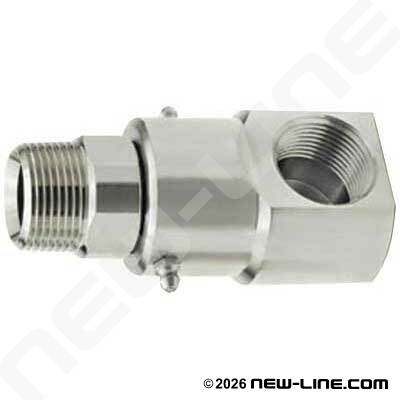 Male NPT Stem x Female NPT 90° Live Swivel