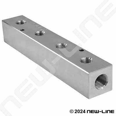 1pc Wide Aluminum Manifold 2 x 3/8"NPT IN 6x1/4"NPT Out MettleAir AM20-250-6W 