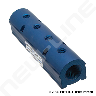 Aluminum Manifold 1" Run x 4-Way 3/8" Outlet