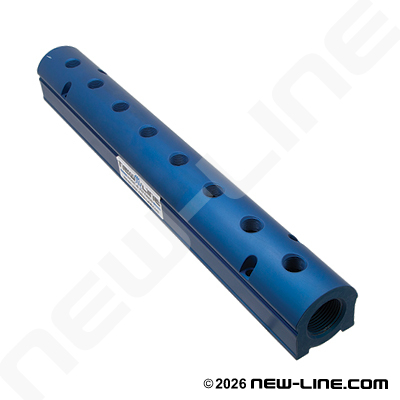 Aluminum Manifold 1" Run x 8-Way 3/8" Outlet