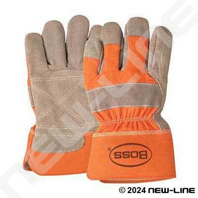 Leather Double Palm Orange Safety Cuff Glove