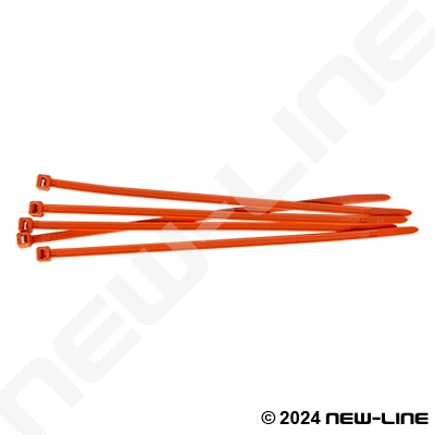 Orange Standard Nylon Cable Tie Zap Straps