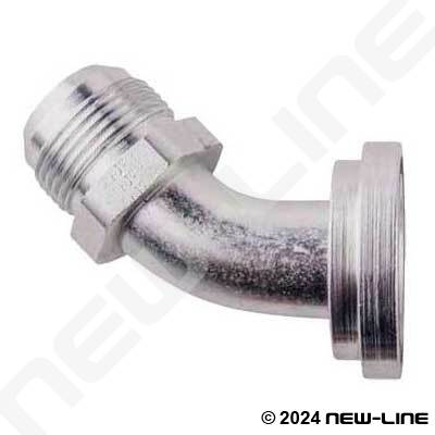 Stainless Steel Male JIC x C61 Flange 45° Adapter