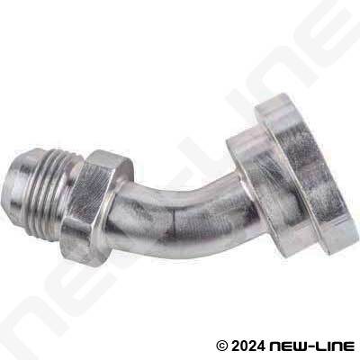 Stainless Steel Male JIC x C62 Flange 45° Adapter
