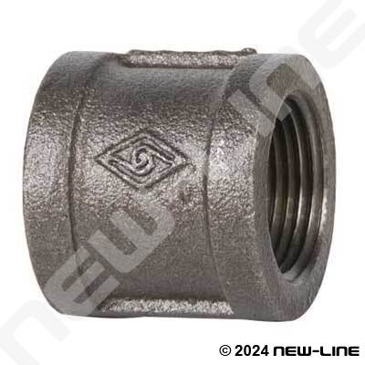 1/2" BLACK MALLEABLE IRON STRAIGHT COUPLING fitting pipe npt 