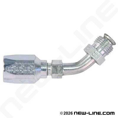 R5 DOT Field Attachable x Male Inverted Flare 45° Bend