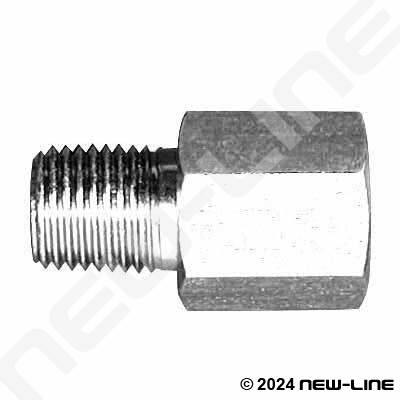 Stainless Male NPT x Female BSPP Solid