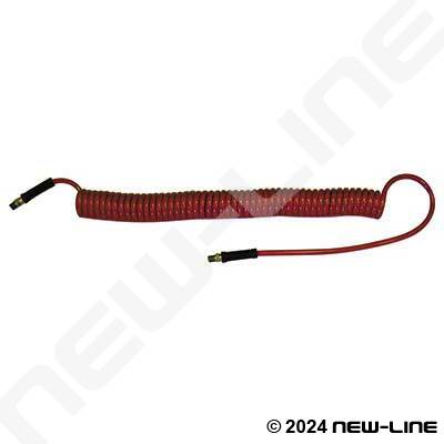 Red Urethane Self Coiling Hose with Male NPT Ends