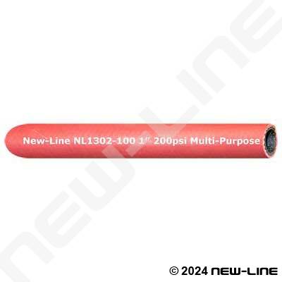 Red Rubber Multi-Purpose Hose/2-Spiral Reinforcement 200 PSI