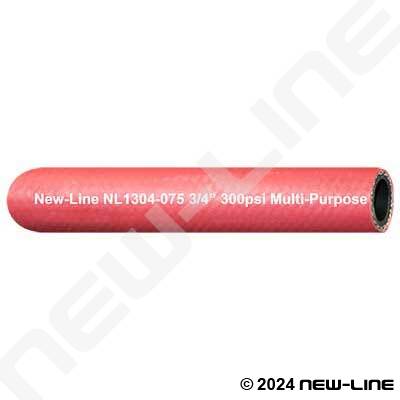 Red Rubber Multi-Purpose Hose/4-Spiral Reinforcement 300 PSI
