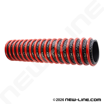 Single Orange External Helix Drop Hose 150