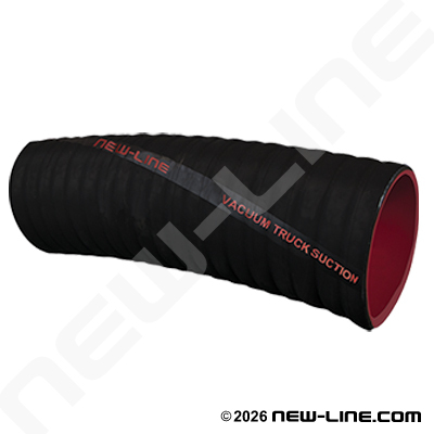 Black Rubber Vacuum Truck Suction 3/16" Red Gum Tube