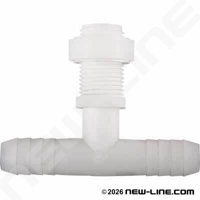 Nylon Hose Barb Tee x Bulkhead
