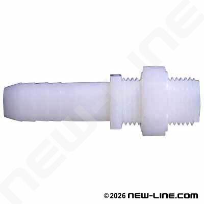 Nylon Hose Barb x Bulkhead