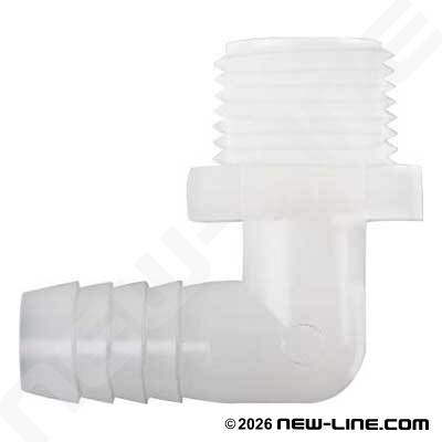 Nylon 90° Barb x Male NPT