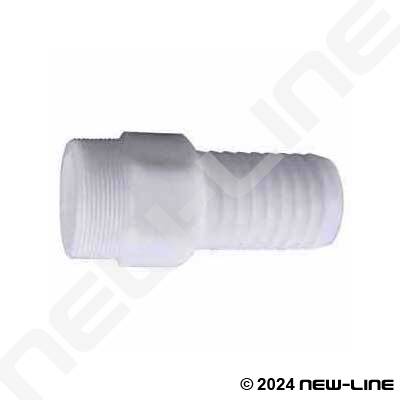 White Polypropylene Combination KC Hose Nipple