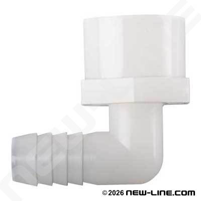 Nylon 90° Hose Barb x Female NPT Solid