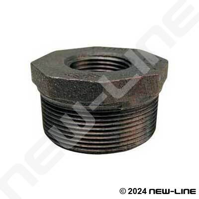 1/2" X 1/4" BSP Reducing Bush Black Malleable Iron Pipe Fitting 