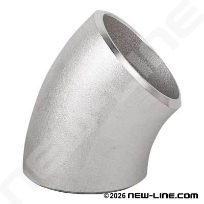 316 Stainless Sched 40 Long-Radius 45° Weld Elbow