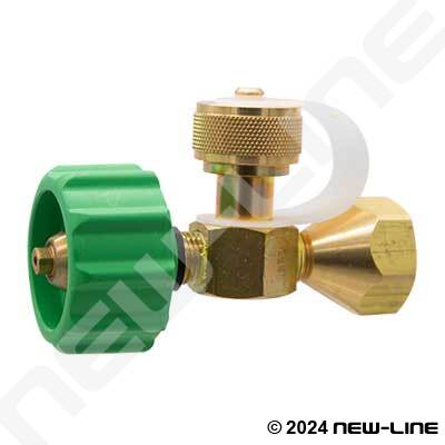 CGA Add-A-Flow Tee (Female QCC x Female POL x Male Cylinder)