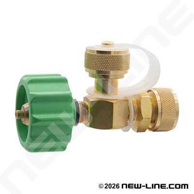CGA Add-A-Flow Tee (Female QCC x Dual Male Cylinder)