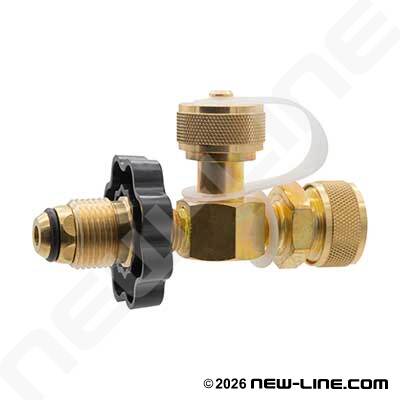 CGA Add-A-Flow Tee (Male POL w/ Handweel  x Male Cylinder)