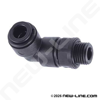 John Guest Metric Tube x Male 90 Swiv BSPP - Black