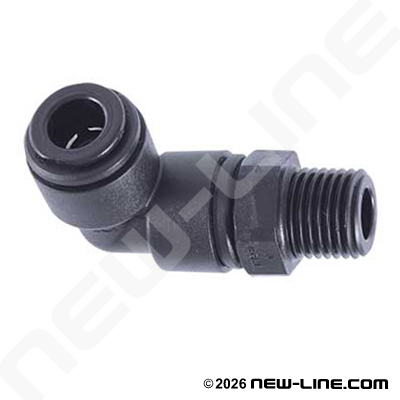 John Guest Metric Tube x Male 90 Swiv BSPT - Black