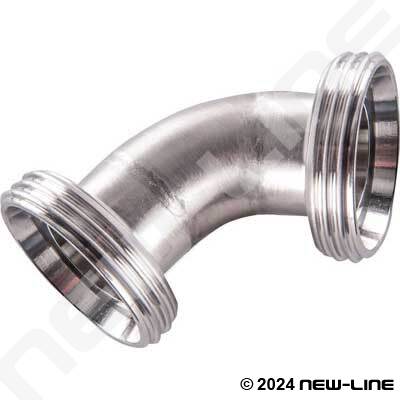 304 Stainless Male DIN40 Weld Elbow 45°
