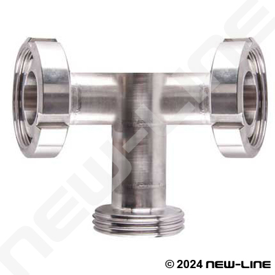 304 Stainless Steel DIN40 Female x Male Branch Tee
