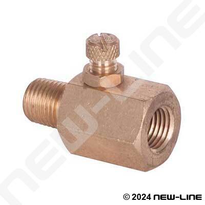 Brass In-Line Adjustable Pressure Snubber (No Filter)