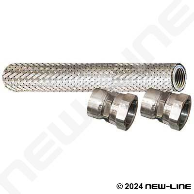 321 Stainless Braided Hose w/ Stainless 316 FJIC Swivel Ends
