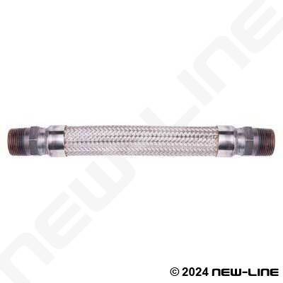 Details about   Stainless Steel Braided Flex Hose W/Flanged Ends 6" L 1 1/2" ID 304L 