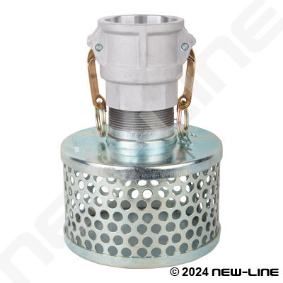 Plated Steel Round Hole Strainer with Part D Fem Camlock