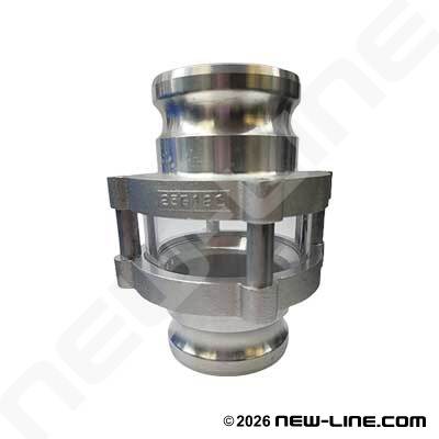 Male Camlock x Male Camlock In-Line Sight Glass