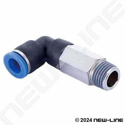 PTC Metric Tube x Male 90° Extended Hex Connector