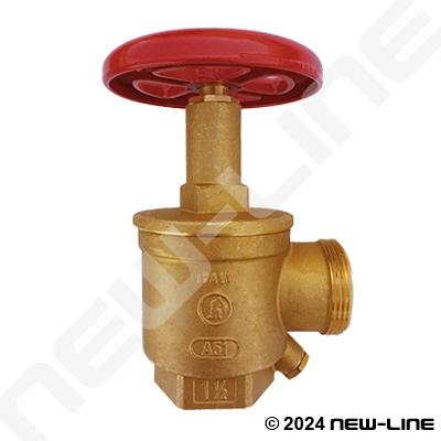 Female x Male Brass 90° Angle Fire Valve - Vented