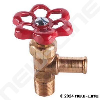 1" Garden Tap Valve with Red Handle and Metal Hose Plug 1/2" 3/4" 